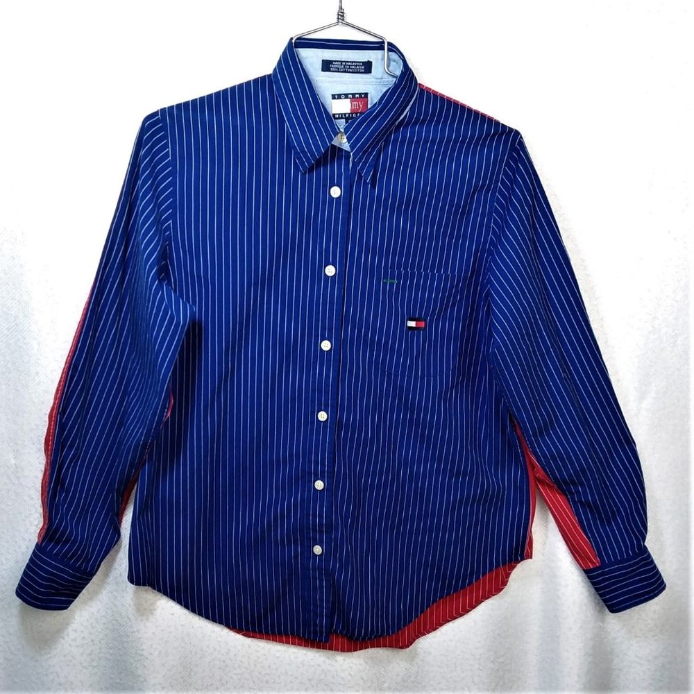 TOMMY HILFIGER Pinstripe Button Front Blouse